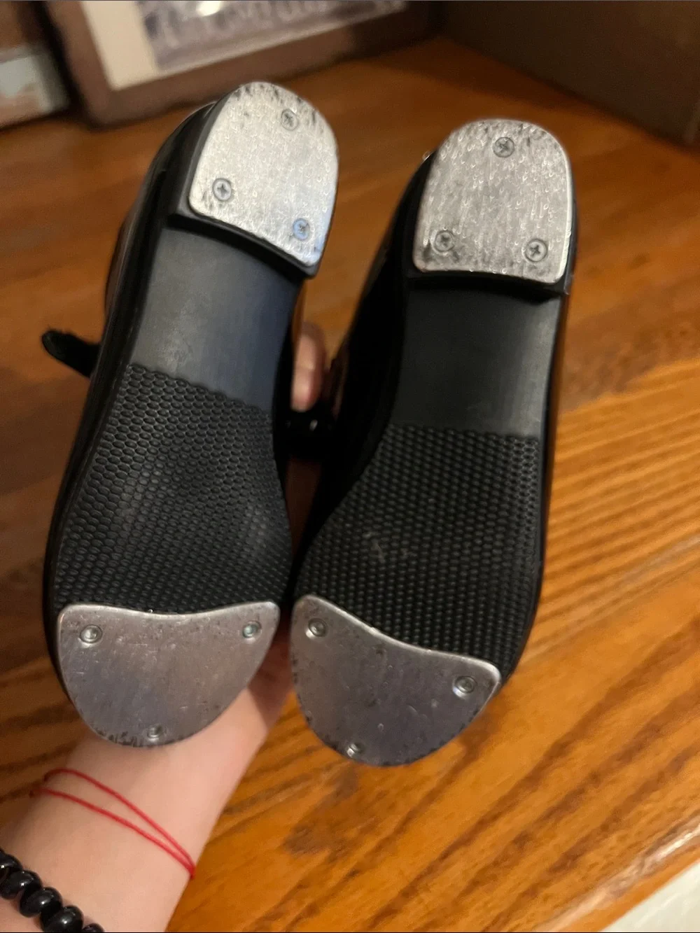 Dance Class Tap & Ballet Shoe Set Kids Size 11.5 Black Patent Pink Slippers